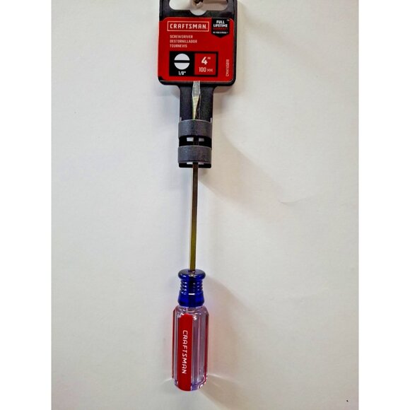 New Craftsman Screwdriver Slotted/Flat, 1/8 inch, 4" (100mm), CMHT65018, SAE - Picture 1 of 3
